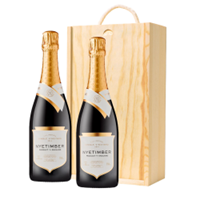 Buy & Send Nyetimber Tillington Single Vineyard 2014 English Sparkling 75cl Twin Pine Wooden Gift Box (2x75cl)