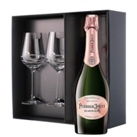 Buy & Send Perrier Jouet Blason Rose Champagne 75cl And Venezia Glasses Gift Box Set