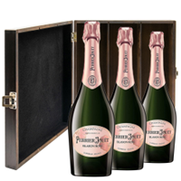 Buy & Send Perrier Jouet Blason Rose Champagne 75cl Three Bottle Luxury Elm Wood Gift Box