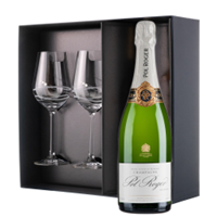 Buy & Send Pol Roger Brut Reserve Champagne 75cl And Venezia Glasses Gift Box Set