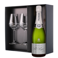 Buy & Send Pol Roger Pure Extra Brut Champagne 75cl And Venezia Glasses Gift Box Set