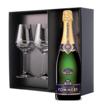 Buy & Send Pommery Brut Apanage Champagne 75cl And Venezia Glasses Gift Box Set