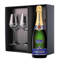 Buy & Send Pommery Brut Royal Champagne 75cl And Venezia Glasses Gift Box Set