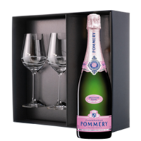 Buy & Send Pommery Rose Brut Champagne 75cl And Venezia Glasses Gift Box Set