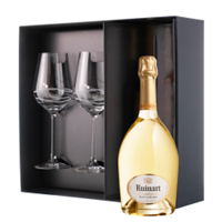 Buy & Send Ruinart Blanc de Blanc Champagne 75cl And Venezia Glasses Gift Box Set