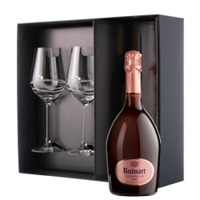 Buy & Send Ruinart Rose Champagne 75cl And Venezia Glasses Gift Box Set