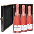 Buy & Send Taittinger Brut Prestige Rose NV Champagne 75cl Three Bottle Luxury Elm Wood Gift Box