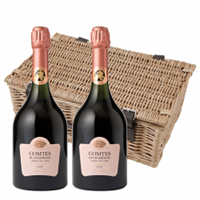 Buy & Send Taittinger Comtes de Champagne Rose 2009 75cl Twin Hamper (2x75cl)