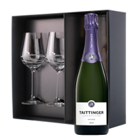 Buy & Send Taittinger Nocturne Champagne 75cl And Venezia Glasses Gift Box Set