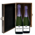 Buy & Send Taittinger Nocturne Champagne 75cl Twin Luxury Elm Wood Gift Box (2x75cl)