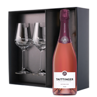 Buy & Send Taittinger Nocturne Rose Sec Champagne 75cl And Venezia Glasses Gift Box Set