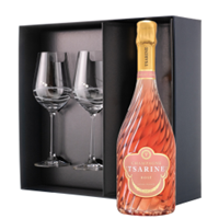 Buy & Send Tsarine Rose Champagne NV 75cl And Venezia Glasses Gift Box Set