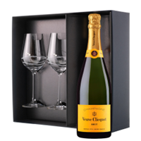 Buy & Send Veuve Clicquot Brut Yellow Label Champagne 75cl And Venezia Glasses Gift Box Set