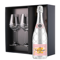 Buy & Send Veuve Clicquot Rich Rose Champagne 75cl And Venezia Glasses Gift Box Set