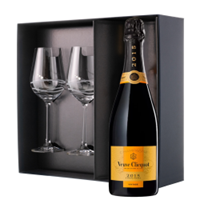 Buy & Send Veuve Clicquot Vintage 2015 Champagne 75cl And Venezia Glasses Gift Box Set